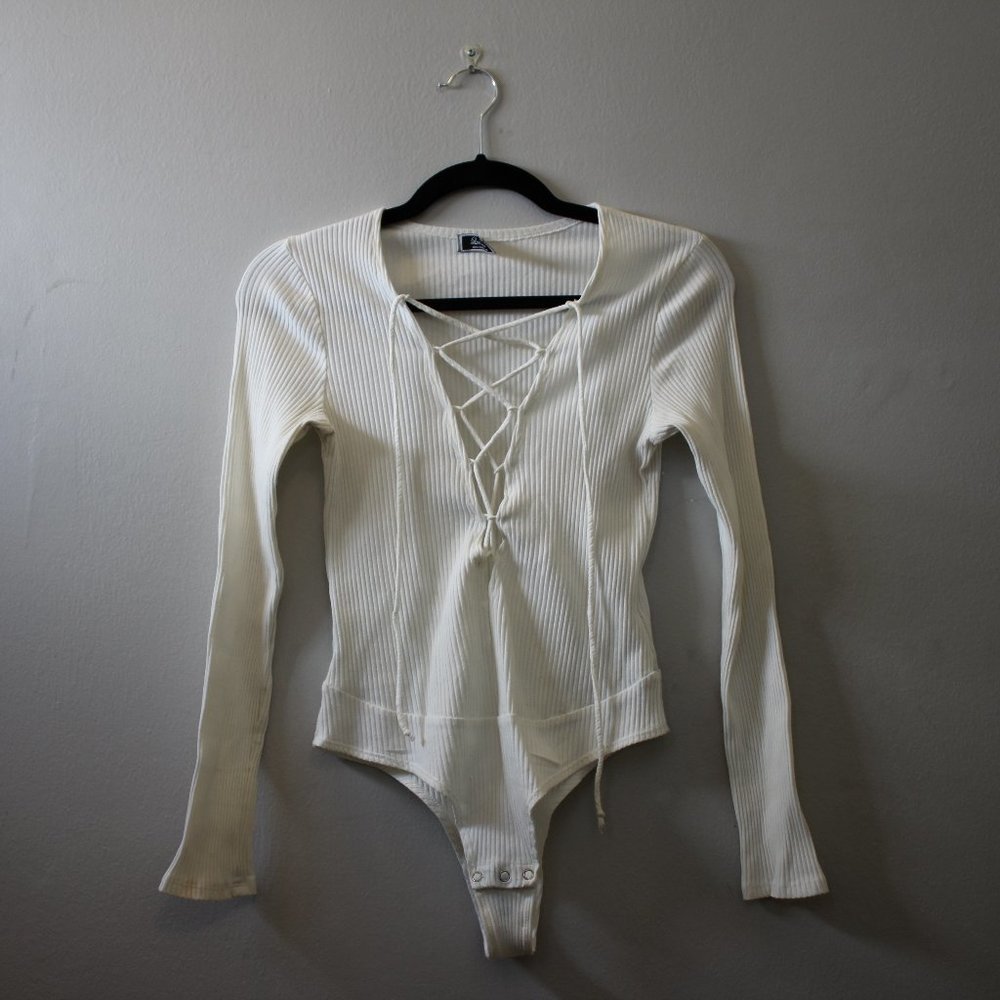 Cream Lowcut Bodysuit